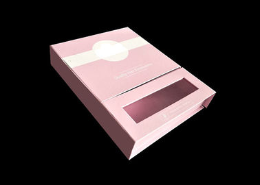 Cina Pink Magnetic Closure Gift Card Box Dengan Dua Interlayers Dan Jendela Yang Jelas pabrik