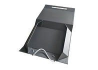 Black Paperboard Folding Packaging Boxes Logo Custom Dengan Tali Tarik Dilipat pemasok