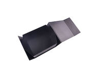 UV Logo Printed Paperboard Folding Gift Boxes, Black Gift Box Dengan Tutup pemasok