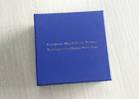 Blue Paperboard Watch Book Berbentuk Kotak Glossy Lamination Boxes Ringan pemasok