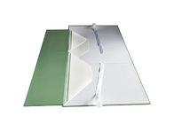 Light Green Foldable Paper Gift Box Stackable Untuk Kemasan Pakaian Presents pemasok