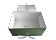Light Green Foldable Paper Gift Box Stackable Untuk Kemasan Pakaian Presents pemasok