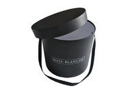 Black Pantone Color Round Flower Box, Kotak Hadiah Bulat Glossy Lamination Corses pemasok