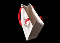 Dicetak Logo Keras Tas Belanja Kertas Dengan Handle Penutup Laminasi Reusable pemasok