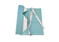 Teal Light Blue Paper Decorative Cardboard Storage Boxes Pita Lingkungan pemasok