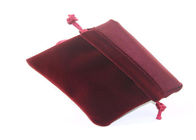 Personalised Red Velvet Serut Pouch Foil Logo Untuk Jewelly Packaing pemasok