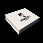 Buku Putih Berbentuk Kotak Hitam Stamping Logo Magnet Penutupan Dengan EVA Foam Insert pemasok