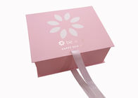 Pink Karton Kosmetik Kemasan Kotak Hadiah Lipat Ribbon Cover Untuk Perawatan Kulit pemasok