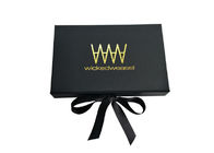 Bikini Swimwear Packaging Book Shaped Box Black Ribbon Magnet Penutupan Persetujuan ISO pemasok