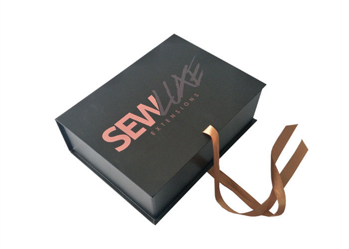 Penuh Warna Dicetak Folding Gift Boxes, Folding Cardboard Box Dengan Ribbon Closure pemasok