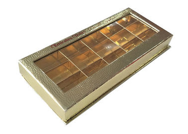 Cina Golden Chocolate Permen Gift Book Shaped Storage Box Rectangle Dengan Inner Tray pabrik