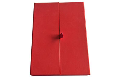 Cina Cap Top Red Book Shaped Box, Magnetic Flap Box Dengan 2cm Width Satin Tape pabrik